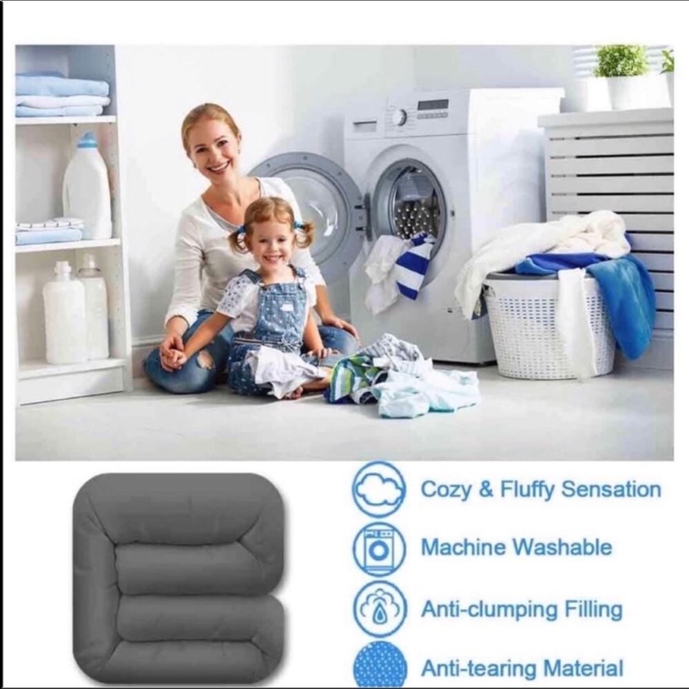 🎀 Gray Down Alternative Quilted Comforter New - Picture 2 of 2